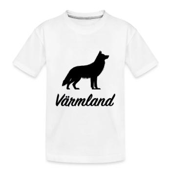Värmland Wolf Suède Région Län Silhouette - T-shirt bio Premium Enfant - blanc - Devant