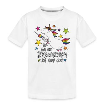 vaccinated! I am an Immunicorn I may! - Kids' Premium Organic T-Shirt - white - Front