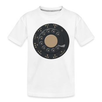 Téléphone Vintage cadran rotatif rétro à l’ancienne - T-shirt bio Premium Enfant - blanc - Devant