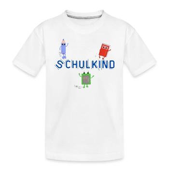 Schulkind - Kinder Premium Bio T-Shirt - Weiß - Vorne