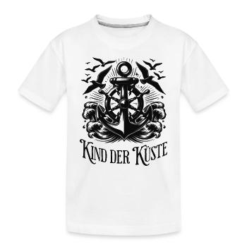 Kind der Küste schwarz, Meer, Wellen, Urlaub - Kinder Premium Bio T-Shirt - Weiß - Vorne