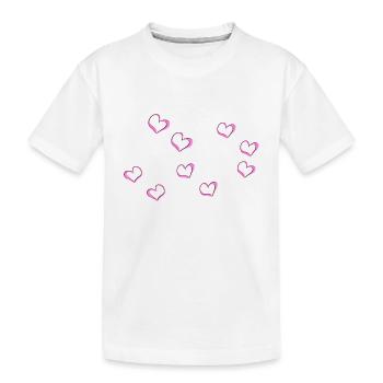 rosa herzen linie herz muster - Kinder Premium Bio T-Shirt - Weiß - Vorne