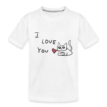 ich liebe dich katze tier - Kinder Premium Bio T-Shirt - Weiß - Vorne