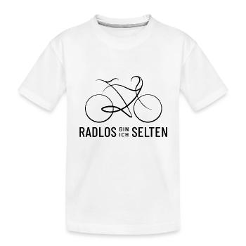 Radlos bin ich selten - Fahrrad Spruch - Kinder Premium Bio T-Shirt - Weiß - Vorne