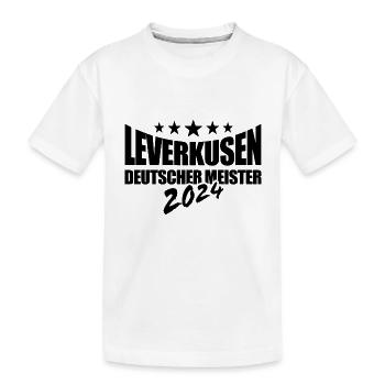 Leverkusen - Deutscher Meister 2024 - Kinder Premium Bio T-Shirt - Weiß - Vorne