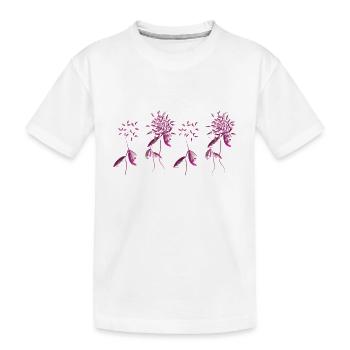 planter quatre fleurs roses - T-shirt bio Premium Enfant - blanc - Devant