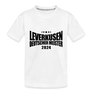 Leverkusen - Deutscher Meister 2024 - Kinder Premium Bio T-Shirt - Weiß - Vorne