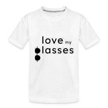 Love my Glasses - Kinder Premium Bio T-Shirt - Weiß - Vorne