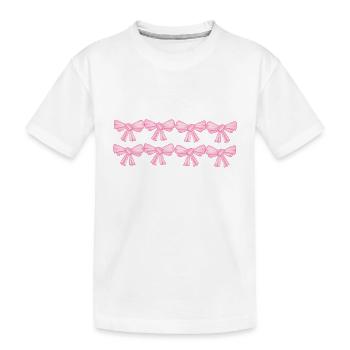 schleifen linie rosa fliege - Kinder Premium Bio T-Shirt - Weiß - Vorne