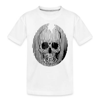 Skull lines - Kids' Premium Organic T-Shirt - white - Front