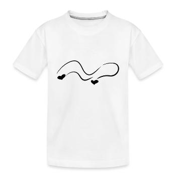courbe de ligne d’onde de motif de cœur - T-shirt bio Premium Enfant - blanc - Devant