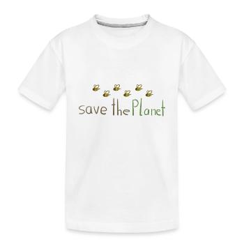sauver la planète abeilles conservation de la nature protection du climat - T-shirt bio Premium Enfant - blanc - Devant