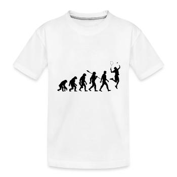 Evolution - Badminton - Sport - Kinder Premium Bio T-Shirt - Weiß - Vorne