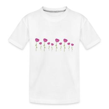 roses rose fleurs plante - T-shirt bio Premium Enfant - blanc - Devant