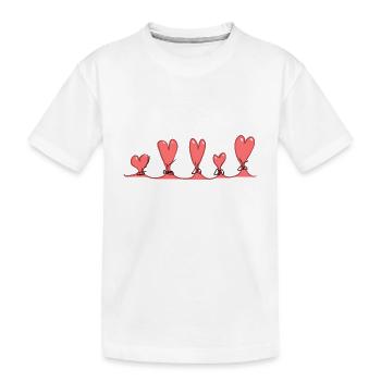 boucle ligne coeurs rouge - T-shirt bio Premium Enfant - blanc - Devant