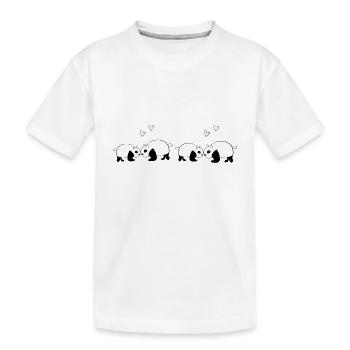 Panda Pattern Animal Love Animals Line - Kids' Premium Organic T-Shirt - white - Front