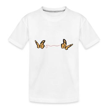 Schmetterling roter faden symbol tier - Kinder Premium Bio T-Shirt - Weiß - Vorne