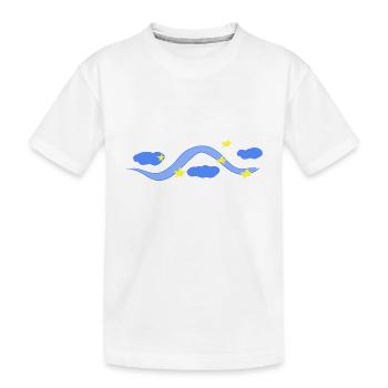 linie strich blau wolken himmel nacht stern - Kinder Premium Bio T-Shirt - Weiß - Vorne