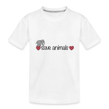 Herzen rette Tiere Tier Elefant - Kinder Premium Bio T-Shirt - Weiß - Vorne