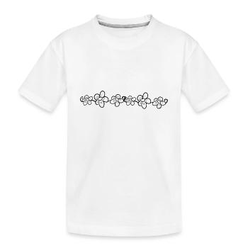 flowers line line planting - Kids' Premium Organic T-Shirt - white - Front