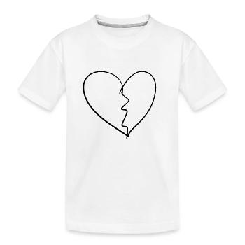 Heart broken - Kids' Premium Organic T-Shirt - white - Front