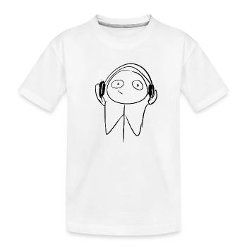 Kopfhörer cartoon - Kinder Premium Bio T-Shirt - Weiß - Vorne