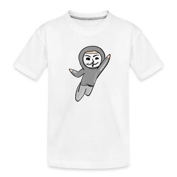 anonym anonymous hacker maske hacken programmierer - Kinder Premium Bio T-Shirt - Weiß - Vorne