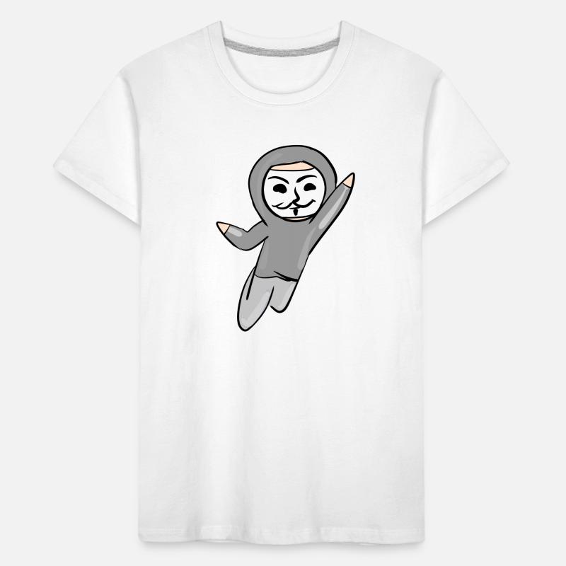 anonym anonymous hacker maske hacken programmierer Kinder Premium Bio T-Shirt