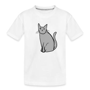 animal chat animal gris animal - T-shirt bio Premium Enfant - blanc - Devant