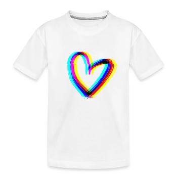 effet cœur 3D symbole amour - T-shirt bio Premium Enfant - blanc - Devant