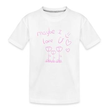 peut-être que je t’aime fleurs - T-shirt bio Premium Enfant - blanc - Devant