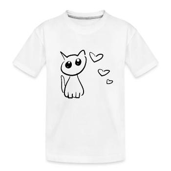 Chat Animal Mignon Cœurs d’animaux de compagnie - T-shirt bio Premium Enfant - blanc - Devant