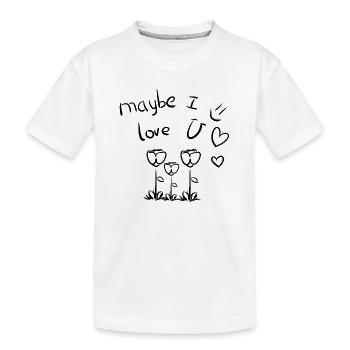 peut-être que je t’aime fleurs - T-shirt bio Premium Enfant - blanc - Devant