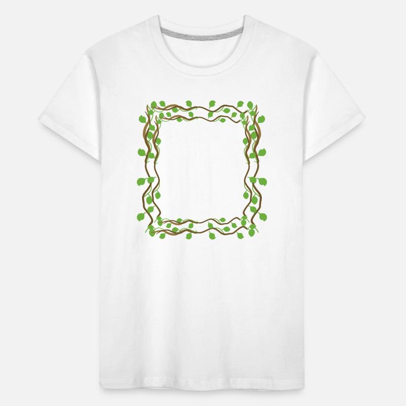 Leaves Square Shape Square Frame Kids' Premium Organic T-Shirt