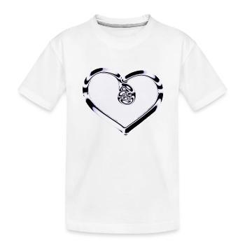 Heart symbol shiny purple - Kids' Premium Organic T-Shirt - white - Front