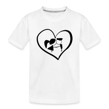 herz symbol liebespaar - Kinder Premium Bio T-Shirt - Weiß - Vorne