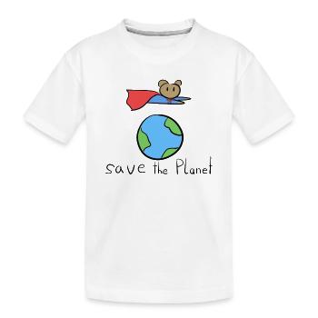 sauver la planète terre symbole héros voler - T-shirt bio Premium Enfant - blanc - Devant