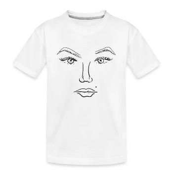 Art Face Man Symbol Template - Kids' Premium Organic T-Shirt - white - Front