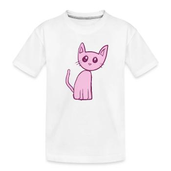 Chat rose animal animal mignon - T-shirt bio Premium Enfant - blanc - Devant