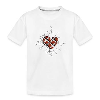 rotes herz gefangen muster symbol - Kinder Premium Bio T-Shirt - Weiß - Vorne