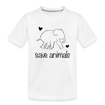 sauver les animaux animal éléphant militants des droits des animaux - T-shirt bio Premium Enfant - blanc - Devant