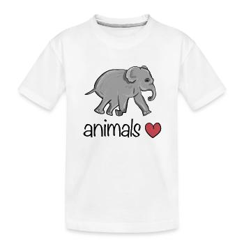 Tiere Herz Elefant Symbol - Kinder Premium Bio T-Shirt - Weiß - Vorne