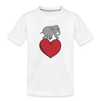 Red Heart Elephant Animal Symbol Animal Love - Kids' Premium Organic T-Shirt - white - Front