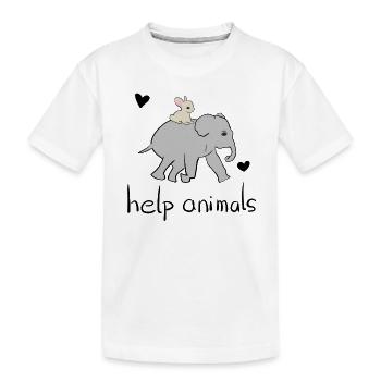 sauver des animaux animal éléphant lièvre militant des droits des animaux - T-shirt bio Premium Enfant - blanc - Devant