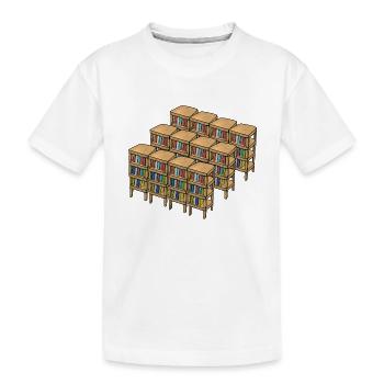 lire le livre des étagères - T-shirt bio Premium Enfant - blanc - Devant