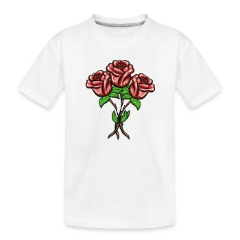 Three roses plant plant red - Kids' Premium Organic T-Shirt - white - Front
