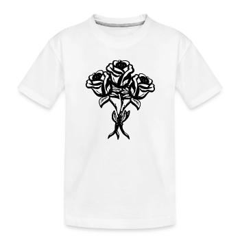 drei rosen pflanzen pflanze - Kinder Premium Bio T-Shirt - Weiß - Vorne