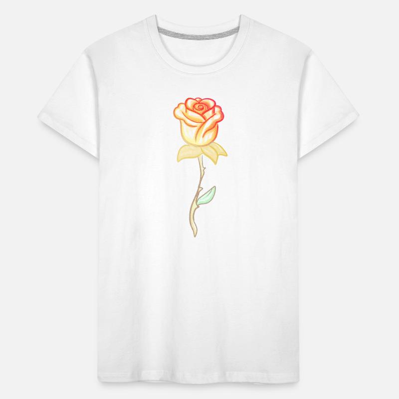 Fleur de rose de plante dorée T-shirt bio Premium Enfant