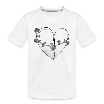 Coeur Rose Cicatrices Symbole Gris - T-shirt bio Premium Enfant - blanc - Devant