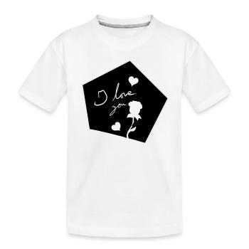 Je t’aime Symbole forme fleur - T-shirt bio Premium Enfant - blanc - Devant